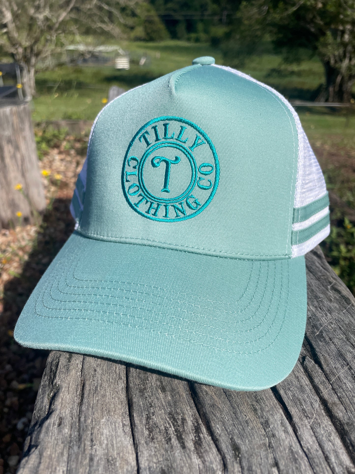 Tilly Mint Ponytail Trucker Cap