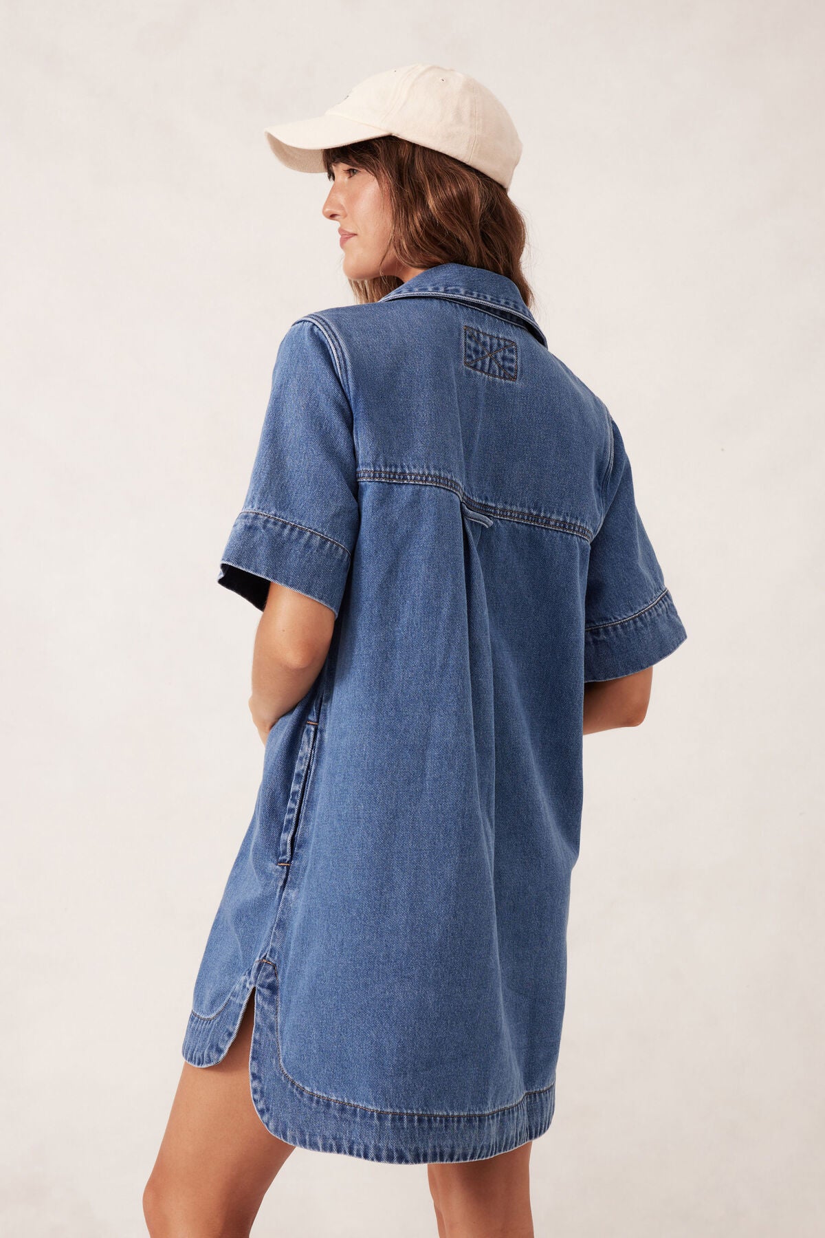 Indigo Denim Shirt Dress
