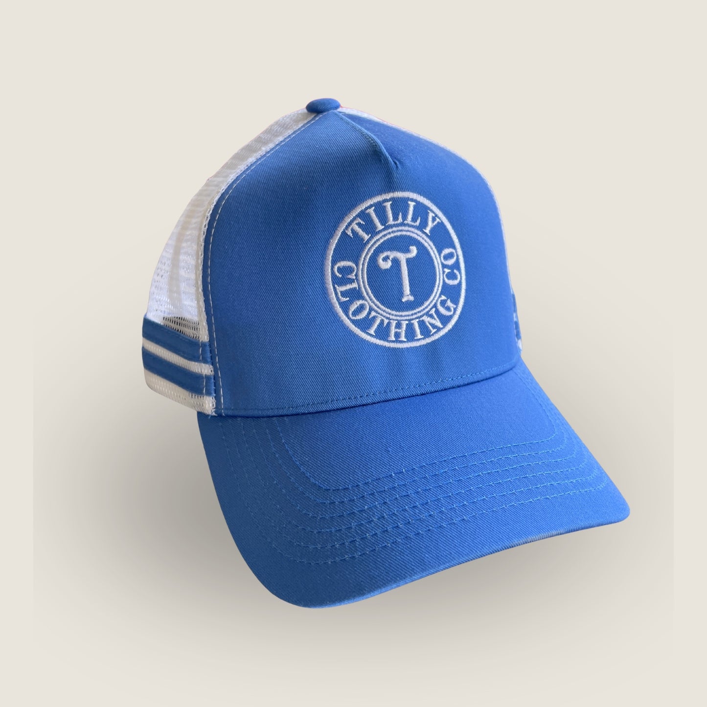 Tilly Retro Blue Pony Tail Trucker Cap